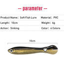 4pcs 10cm 6g Bionic Loach Fishing Lures Sinking Artificial Soft Baits (C)