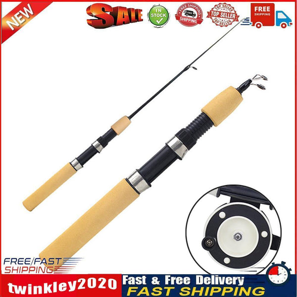 Portable Winter Ice Fishing Rod with Fishing Reel Sea Fishing Pole (0.6m) Newly