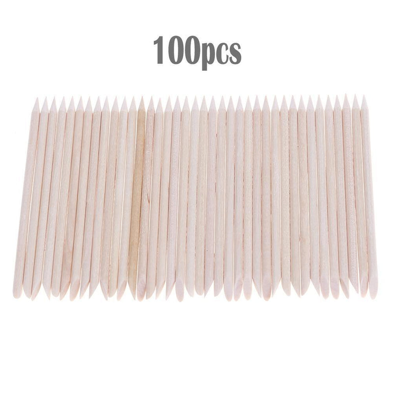 100pcs/Bag Nail Art Cuticle Pusher Remover Wood Clean Nail Manicure Sticks
