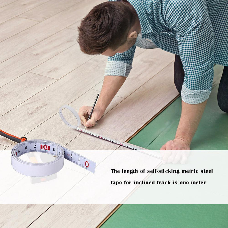 5pcs Stainless Steel Miter Track Tape Self Adhesive Metric Ruler L2R White