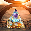 Orgonite Pyramid Amethyst Peridot Healing Crystal Energy Orgone Crafts (B) Newly