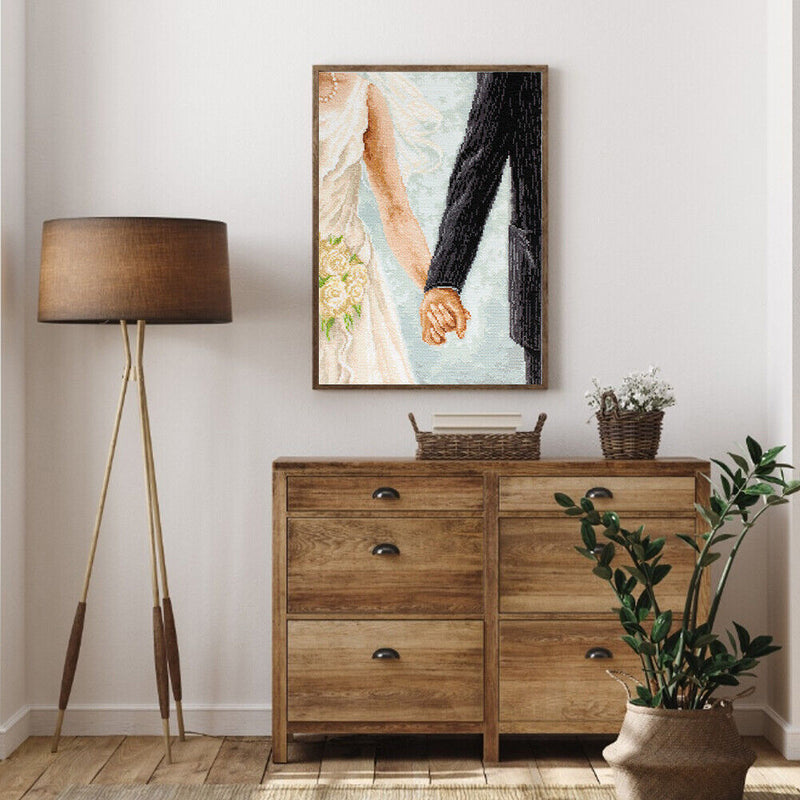 Full Embroidery Holding Hands Stamped 11CT Needlework Sets DIY Cross Stitch Kits