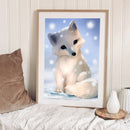 Full Embroidery Kits Snow Fox 11CT Stamped Needlework Home Room Art Decoration