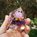 Amethyst Crystal Sphere Pyramid Obsidian Chakra Energy Stone U Orgone K Q3Y4