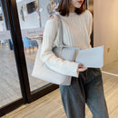 2pcs/set Women Leather Handbag Clutch Solid Totes Fashion Casual Shoulder Bag