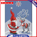 Santa and Elk 14CT Counted Embroidery DIY Full Cross Stitch Handmade Cotton Art