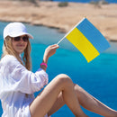 10pcs Ukraine Flag Ukrainian Bunting with Flagpoles Parades Decor (20x30cm)