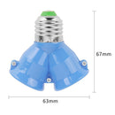 E27 to 2E27 Lamp Holder Converter Socket Splitter Adapter Bulb Base (Blue) Newly