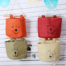 One Layer Pocket Canvas Storage Bag Back Door Wall Hanging Bag(Green)