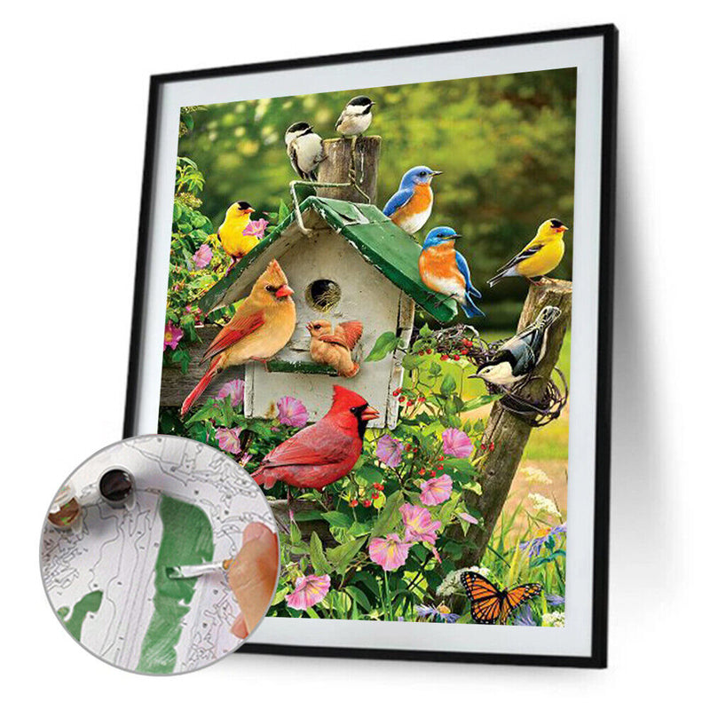 Bird Animal Oil Paint by Numbers Hand Painted Frameless Picture Home Ornament