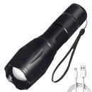Powerful LED Flashlight USB Rechargeable Waterproof Outdoor Campi