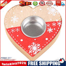 Christmas Love Heart Candlestick Wooden Candle Holder Desktop Decoration