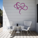 Metal Infinity Heart Art Love Wall Sign Decor for Living Room (Purple) Newly