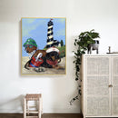 5D DIY Full Round Drill Diamond Painting Kit Lighthouse Wall Art Craft Gifts