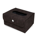 Car Tissue Box Waterproof Moisture-proof Folding Paper Towel Box (Brown)
