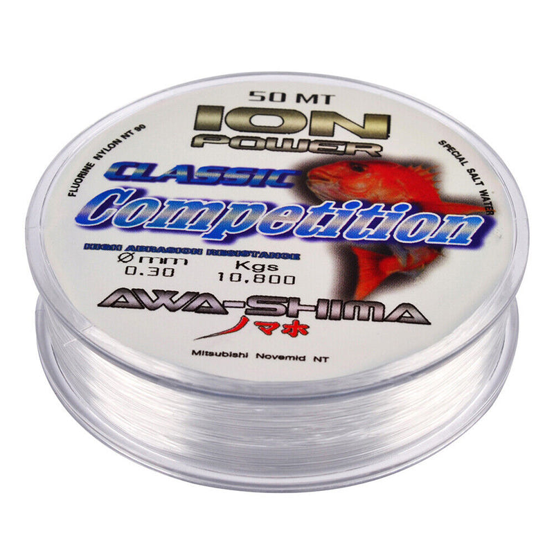 50m Monofilament Nylon Fishing Main Line Strong Transparent Carp Fishing Wire