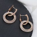 Jewelry Charm Geometric Double Round Circle Dangle Flicker Bright Earrings Hoop