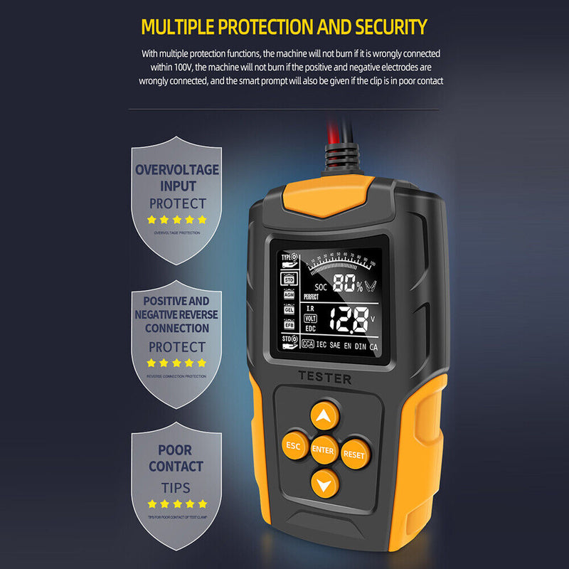 12V 24V Car Battery Tester Digital Gel AGM WET CA SLA Lead Acid Battery Analyzer