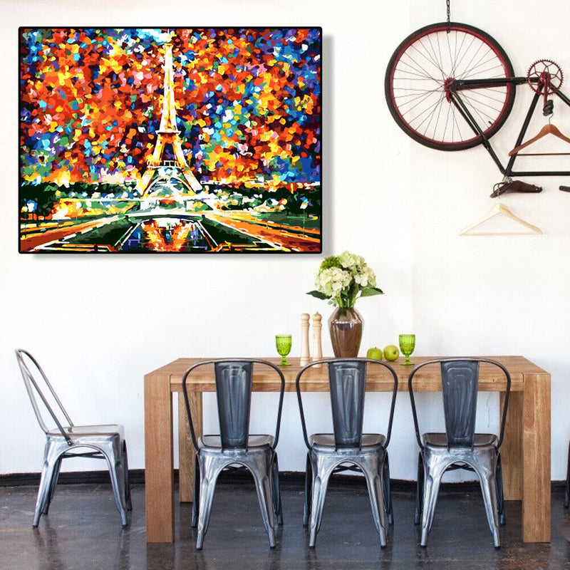 Paint By Numbers Dazzling Eiffel DIY Digital Oil Painting Modern Wall Room Art