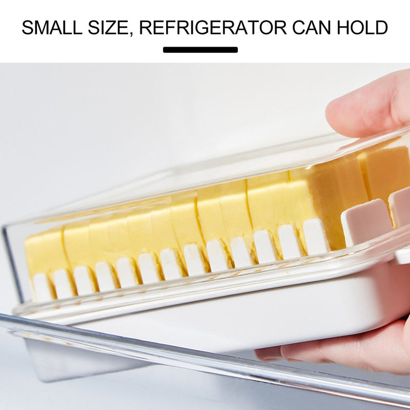 Butter Tray - Butter Cutting Storage Box with Lid Easy to Store in Refriger