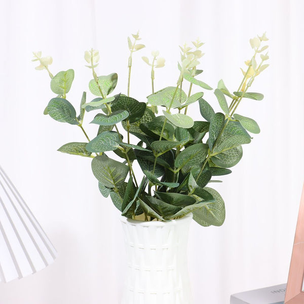 Eucalyptus Stems Floral Arrangement Lifelike Greenery Leaves Faux Plants
