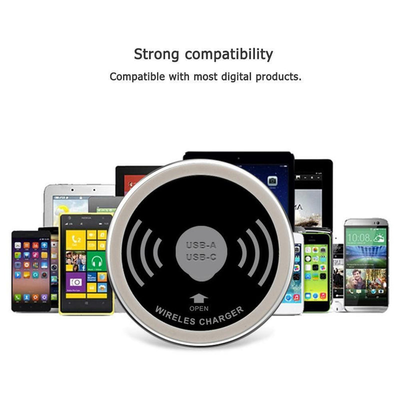 USB Type-C Multiple Coil QI Wireless Charger Embedded Desktop Transmitter