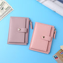 Women Fashion Solid Color Multi-slot Card Holder PU Leather Wallet (Blue)