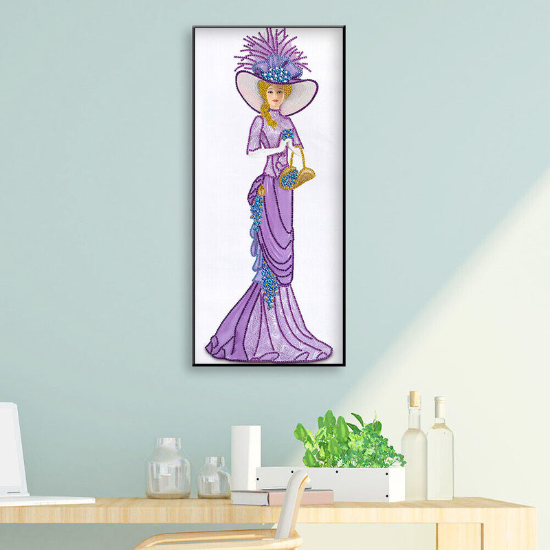 5D DIY Special-shape Diamond Painting Dress Lady Partial Drill Art (Y049) Newly