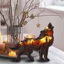 Wooden Ornament Battery Powered Hollow Multi-Layer Forest Animal Scene Display