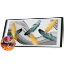 DIY Rhinestone Painting Kit Full Drill Round Diamond Mosaic Feather Room De