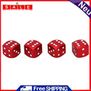 4pcs Dice Style Car Tire Wheel Tyre Caps Valve Stem Air Dust Covers Red Aluminum