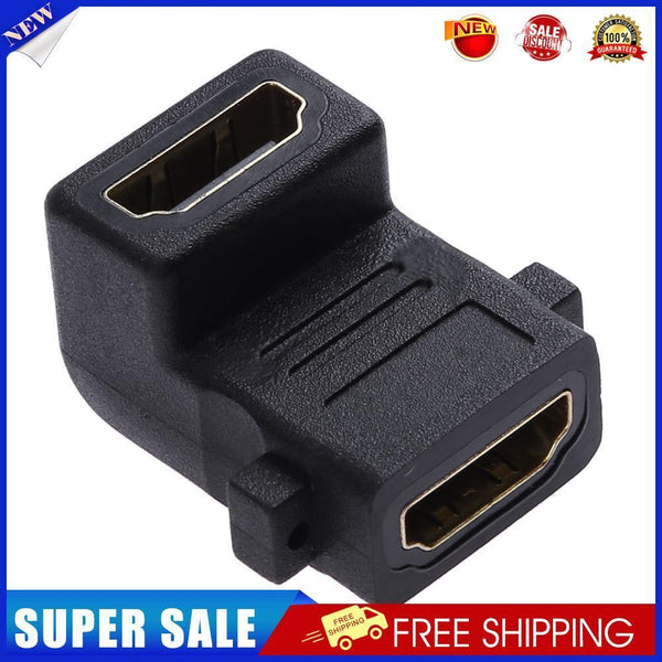 90 Degree HDMI-compatible Female to Female Coupler Adapter Converter with S