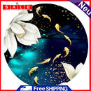 Fish Pond Lotus 5D DIY Full Round Diamond Painting Mosaic Needlework Art Crafts