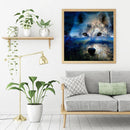 DIY Oil Paint by Numbers Wolf Hand Painted Acrylic Drawing Coloring Picture