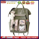 Women Preppy Style Contrast Color Rucksack School Students Backpack with Bear