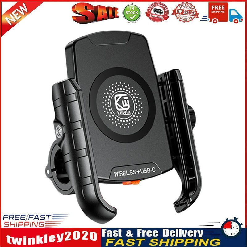 Wireless PD Fast Charging Phone Holder Motorcycle Adjustable Charger Stand Newly