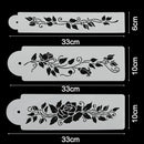 3PCS/SET Icing Lace Mould Decor Border Tree Vine Leaves Fondant Cake Stencil