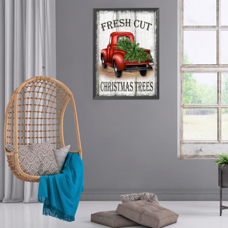 Full Cross Stitch 11CT Christmas Tree Car Printed Wall Crafts Home Decorations