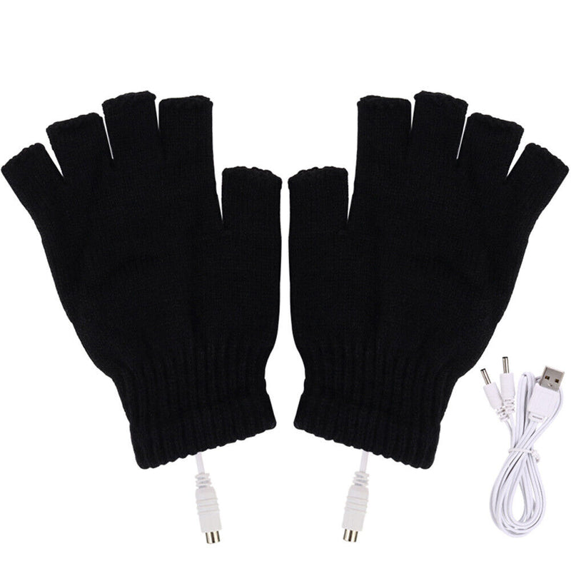 #A Women Men Electric Heating Gloves Rechargable Knitted Mittensm for Sports Ski