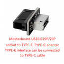 Motherboard USB3.0 19P/20P to TYPE-E 90 Degree Adapter Chassis Front Type C Port