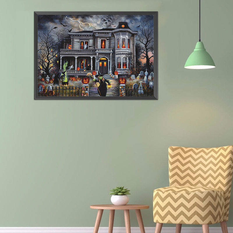 Full Cross Stitch 11CT Halloween Hat Counted Embroidery DIY Needlework Crafts