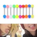 Piercing Hip Hop Cool Rock Punk Luminous Barbell Tongue Rings For 10pcs/set