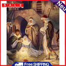 Jesus Birth Oil Paint by Numbers Hand Painted Frameless Picture Home Ornament