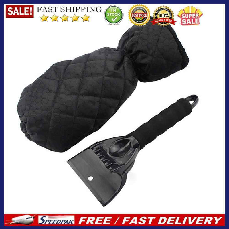 Car Windscreen Snow Scraper+Warm Glove Auto Winter Windshield Ice Remover Sho