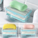 Soap Box with Bubbler - Transparent Dishwashing Soap Saver Box Case (Blue) Newly