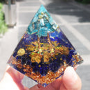 Orgonite Pyramid Amethyst Peridot Chakra Healing Energy Crystal Craft (A) Newly