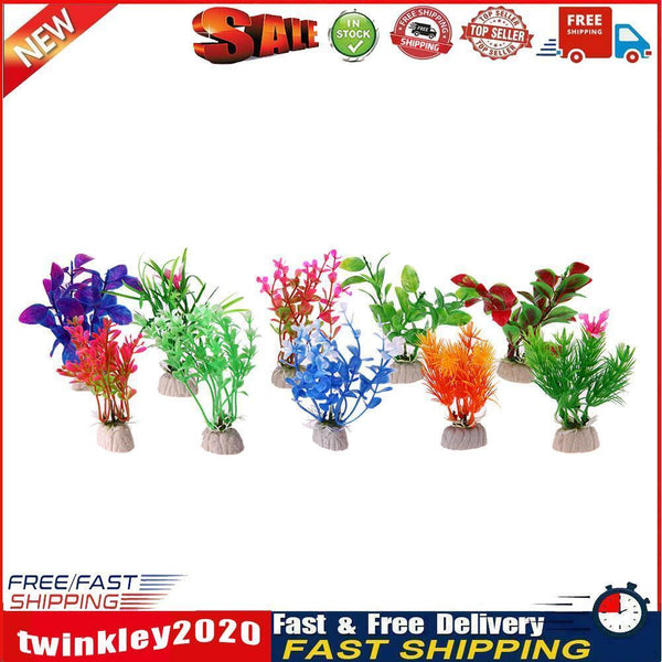 10pcs Water Plant Simulation Aquarium Fish Tank Decoration Ornament Newly