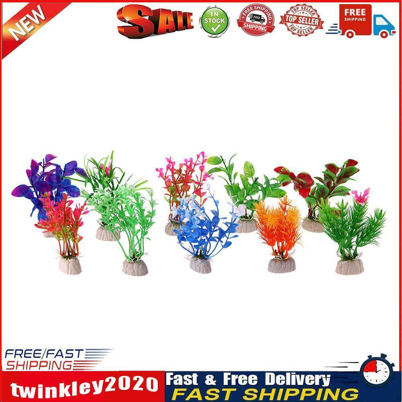 10pcs Water Plant Simulation Aquarium Fish Tank Decoration Ornament Newly