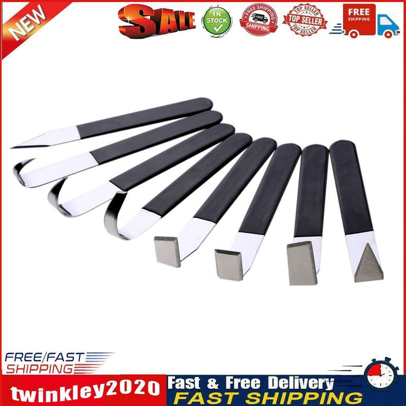 8 Pcs Stainless Steel Pottery Clay Sculpture Carving w/Rubber Handle Newly