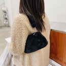 Portable Plush Shoulder Handbag Women Animal Print Underarm Bag Purse (1)